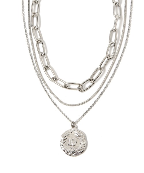 GLOBAL WORK（グローバルワーク）の「3連コインネックレス/947864（ネックレス・レディース・ライトグレー/ゴールド・FREE）」の6枚目の写真