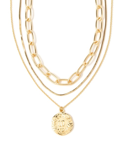 GLOBAL WORK（グローバルワーク）の「3連コインネックレス/947864（ネックレス・レディース・ライトグレー/ゴールド・FREE）」の7枚目の写真