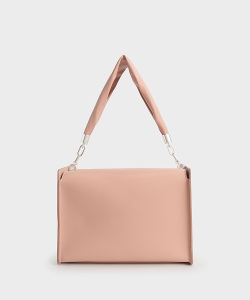 CHARLES & KEITH(チャールズ & キース)の「スローチー トップハンドルバッグ / Slouchy Top Handle Bag(ハンドバッグ・レディース・ホワイト/ネイビー/ベビーピンク・M)」の3枚目の写真