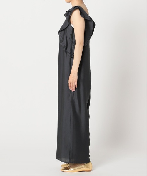 【U by SPICK&SPAN】　フリルサテンオールインワン U by SPICK&SPAN（ユーバイスピックアンドスパン）の「フリル