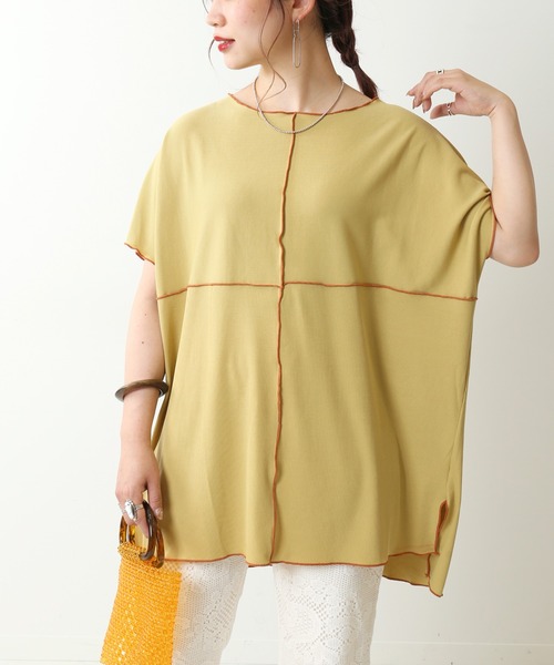 Simplicite（サンプリシテ）の「メロービッグカットソー◆（Tシャツ/カットソー・レディース・ブラック/グリーン/アイボリー・FREE）」の3枚目の写真