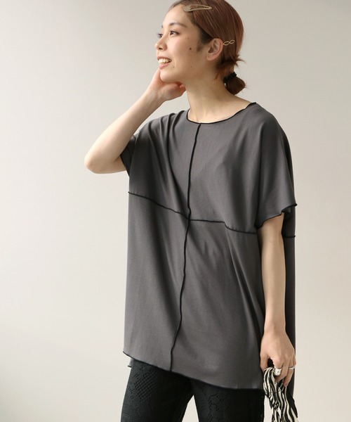 Simplicite（サンプリシテ）の「メロービッグカットソー◆（Tシャツ/カットソー・レディース・ブラック/グリーン/アイボリー・FREE）」の2枚目の写真