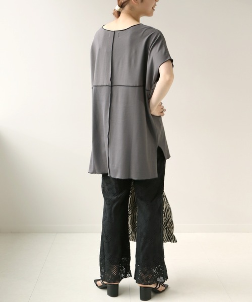 Simplicite（サンプリシテ）の「メロービッグカットソー◆（Tシャツ/カットソー・レディース・ブラック/グリーン/アイボリー・FREE）」の7枚目の写真