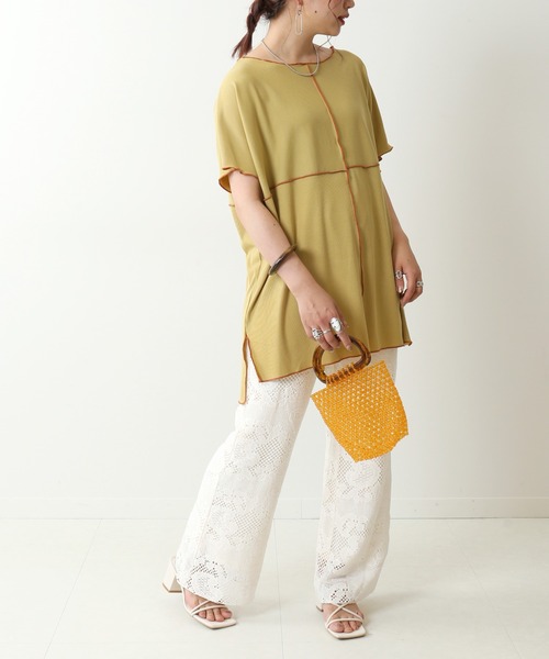 Simplicite（サンプリシテ）の「メロービッグカットソー◆（Tシャツ/カットソー・レディース・ブラック/グリーン/アイボリー・FREE）」の10枚目の写真