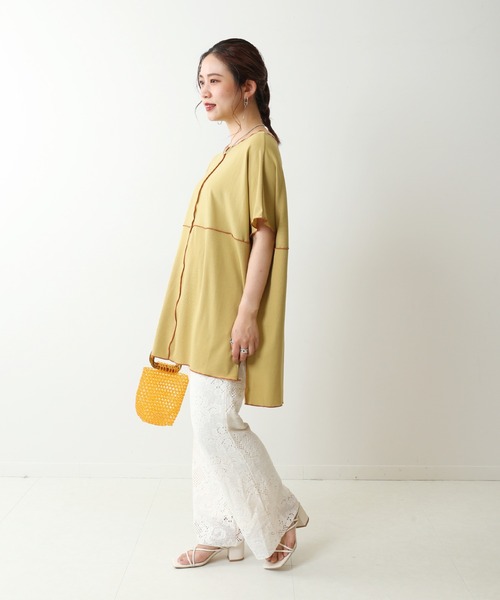 Simplicite（サンプリシテ）の「メロービッグカットソー◆（Tシャツ/カットソー・レディース・ブラック/グリーン/アイボリー・FREE）」の11枚目の写真