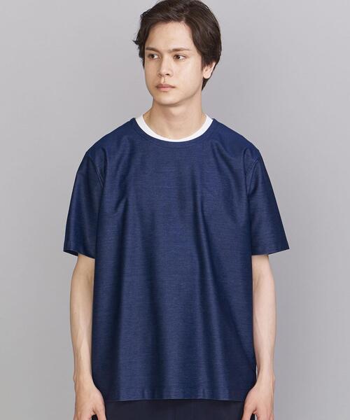 BEAUTY&YOUTH UNITED ARROWS（ビューティーアンドユースユナイテッドアローズ）の「BY FAKE レイヤード ツイル Tシャツ（Tシャツ/カットソー・メンズ・ライトグレー/ネイビー/ブラック・SMALL/MEDIUM/LARGE/X-LARGE）」の4枚目の写真