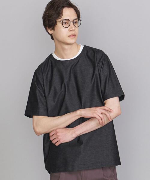 BEAUTY&YOUTH UNITED ARROWS（ビューティーアンドユースユナイテッドアローズ）の「BY FAKE レイヤード ツイル Tシャツ（Tシャツ/カットソー・メンズ・ライトグレー/ネイビー/ブラック・SMALL/MEDIUM/LARGE/X-LARGE）」の9枚目の写真