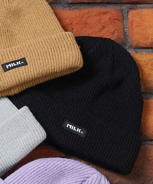MILKFED.（ミルクフェド）の「LOGO BASIC KNIT CAP（ニットキャップ/ビーニー・レディース・ライトパープル/レッド/ベージュ/ブラック/グレー・ONE SIZE）」の16枚目の写真