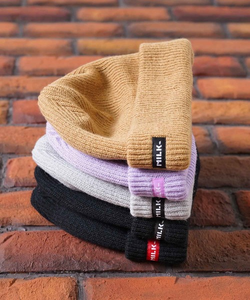 MILKFED.（ミルクフェド）の「LOGO BASIC KNIT CAP（ニットキャップ/ビーニー・レディース・ライトパープル/レッド/ベージュ/ブラック/グレー・ONE SIZE）」の14枚目の写真