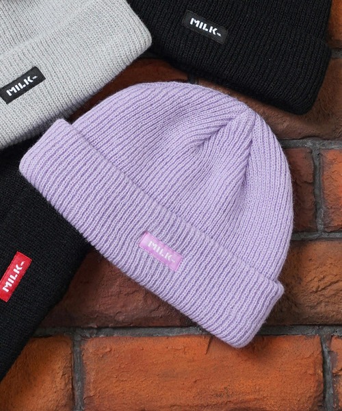 MILKFED.（ミルクフェド）の「LOGO BASIC KNIT CAP（ニットキャップ/ビーニー・レディース・ライトパープル/レッド/ベージュ/ブラック/グレー・ONE SIZE）」の21枚目の写真