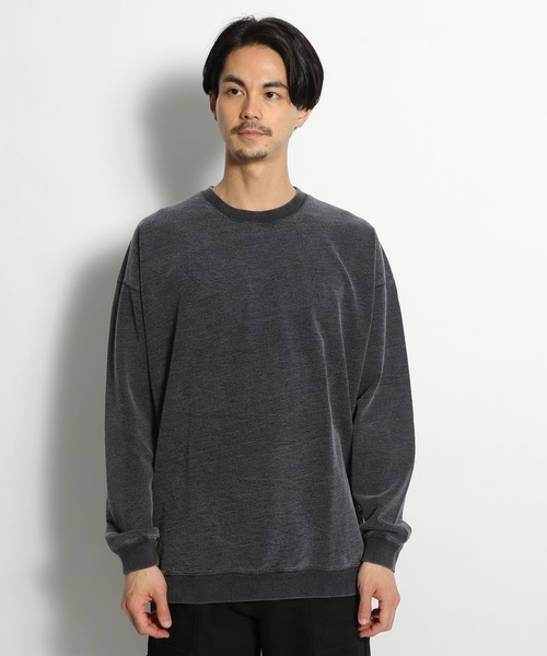 niko and...（ニコアンド）の「[niko and ...JEANS 2021AW]デニム裏毛スリットプルオーバー（スウェット・メンズ・ブラック/ブルー・MEDIUM/LARGE）」の9枚目の写真