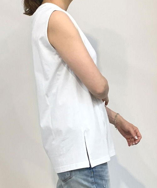 Grand PARK（グランドパーク）の「スリットノースリTシャツ（Tシャツ/カットソー・レディース・ホワイト・FREE）」の12枚目の写真