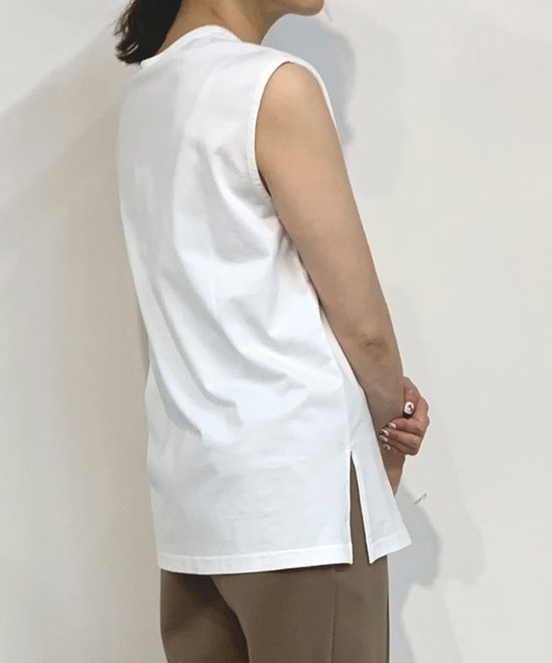 Grand PARK（グランドパーク）の「スリットノースリTシャツ（Tシャツ/カットソー・レディース・ホワイト・FREE）」の21枚目の写真
