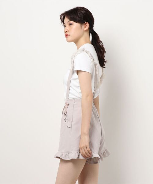 LODISPOTTO（ロディスポット）の「Lacyフリルサスキュロット（その他パンツ・レディース・ピンクベージュ/ブラック・MEDIUM）」の4枚目の写真