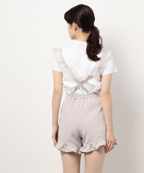 LODISPOTTO（ロディスポット）の「Lacyフリルサスキュロット（その他パンツ・レディース・ピンクベージュ/ブラック・MEDIUM）」の3枚目の写真