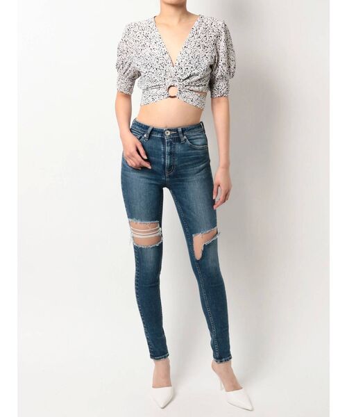 GYDA（ジェイダ）の「フロントバックルTOPS（シャツ/ブラウス・レディース・ベージュ/オフホワイト・FREE）」の6枚目の写真