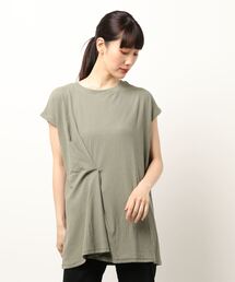 AMERICAN HOLIC | 針抜きメッシュフロントタックカットチュニック(Tシャツ/カットソー)