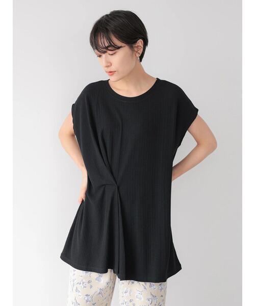 AMERICAN HOLIC（アメリカンホリック）の「針抜きメッシュフロントタックカットチュニック（Tシャツ/カットソー・レディース・カーキ/ライトグレー/ブラック・FREE）」の5枚目の写真