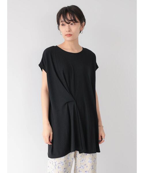 AMERICAN HOLIC（アメリカンホリック）の「針抜きメッシュフロントタックカットチュニック（Tシャツ/カットソー・レディース・カーキ/ライトグレー/ブラック・FREE）」の7枚目の写真