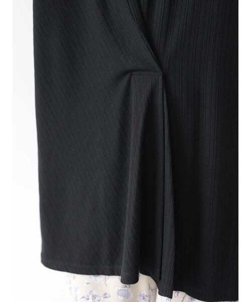 AMERICAN HOLIC（アメリカンホリック）の「針抜きメッシュフロントタックカットチュニック（Tシャツ/カットソー・レディース・カーキ/ライトグレー/ブラック・FREE）」の8枚目の写真