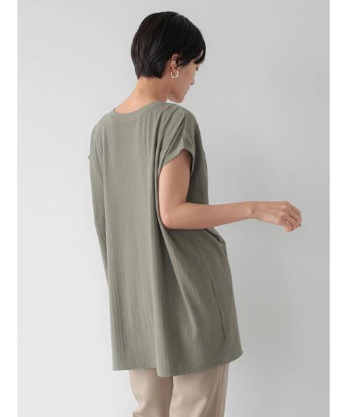 AMERICAN HOLIC（アメリカンホリック）の「針抜きメッシュフロントタックカットチュニック（Tシャツ/カットソー・レディース・カーキ/ライトグレー/ブラック・FREE）」の13枚目の写真