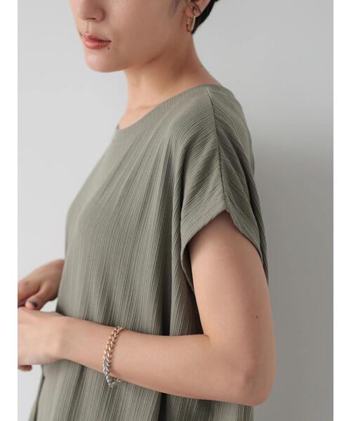 AMERICAN HOLIC（アメリカンホリック）の「針抜きメッシュフロントタックカットチュニック（Tシャツ/カットソー・レディース・カーキ/ライトグレー/ブラック・FREE）」の15枚目の写真