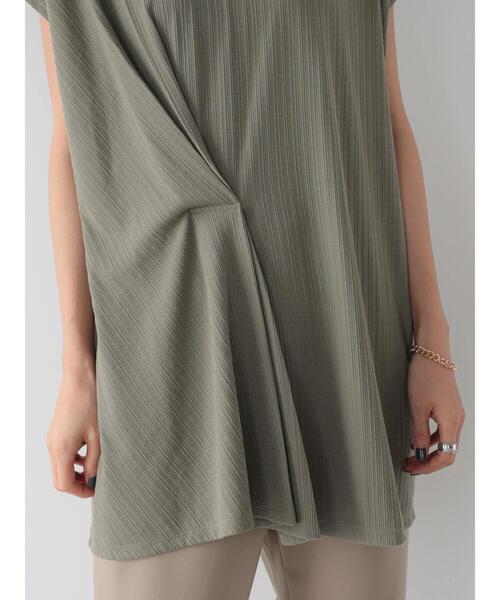 AMERICAN HOLIC（アメリカンホリック）の「針抜きメッシュフロントタックカットチュニック（Tシャツ/カットソー・レディース・カーキ/ライトグレー/ブラック・FREE）」の16枚目の写真