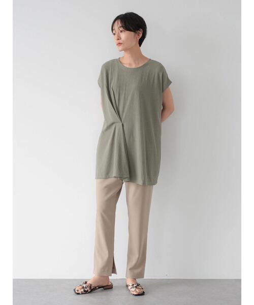 AMERICAN HOLIC（アメリカンホリック）の「針抜きメッシュフロントタックカットチュニック（Tシャツ/カットソー・レディース・カーキ/ライトグレー/ブラック・FREE）」の18枚目の写真