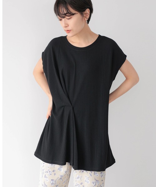 AMERICAN HOLIC（アメリカンホリック）の「針抜きメッシュフロントタックカットチュニック（Tシャツ/カットソー・レディース・カーキ/ライトグレー/ブラック・FREE）」の2枚目の写真