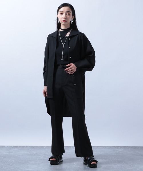 HARE（ハレ）の「リネンライクフレアパンツ(HARE)（スラックス・レディース・ブラック/テラコッタ・S/M）」の3枚目の写真