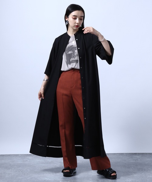 HARE（ハレ）の「リネンライクフレアパンツ(HARE)（スラックス・レディース・ブラック/テラコッタ・S/M）」の8枚目の写真