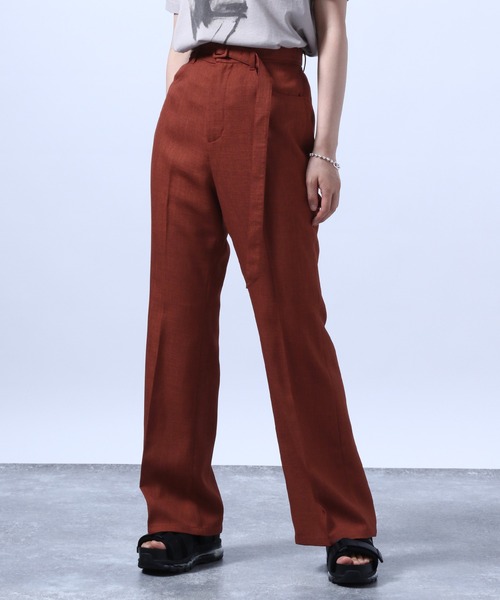 HARE（ハレ）の「リネンライクフレアパンツ(HARE)（スラックス・レディース・ブラック/テラコッタ・S/M）」の9枚目の写真