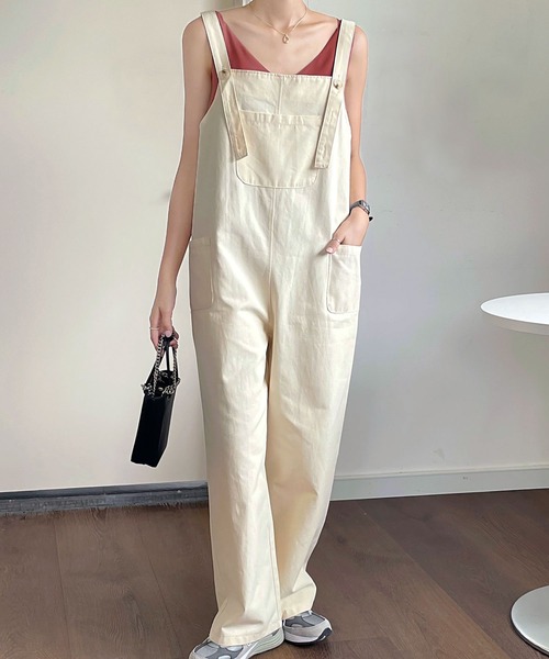 fd style（エフディ スタイル）の「[FD]ポケットサスペンダーパンツ（サロペット/オーバーオール・レディース・カーキ/ライトイエロー・FREE）」の2枚目の写真
