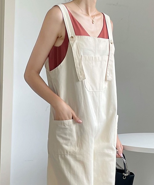 fd style（エフディ スタイル）の「[FD]ポケットサスペンダーパンツ（サロペット/オーバーオール・レディース・カーキ/ライトイエロー・FREE）」の4枚目の写真