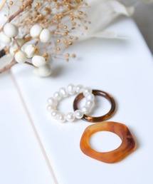 CALIFORNIA OUTFITTERS（カリフォルニア アウトフィッターズ）の「【LULKA（ルールカ）】アクリル・パールリング3点SET（リング・メンズ）」