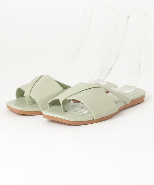 SFW（エスエフダブリュー）の「親指クロスミュール フラット 1.5cm（サンダル・レディース・グリーン/ブルー/ベージュ/ブラック/ピンク・39/40/41/36/37/38）」の7枚目の写真