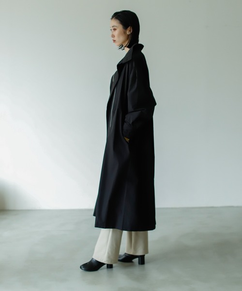 VACANCY（ヴァカンシー）の「スタンドネックフレアコート（トレンチコート・レディース・ブラック/ブラウン・FREE）」の12枚目の写真