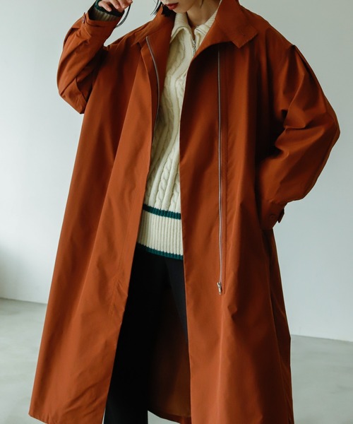 VACANCY（ヴァカンシー）の「スタンドネックフレアコート（トレンチコート・レディース・ブラック/ブラウン・FREE）」の20枚目の写真