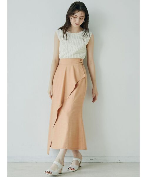 LAGUNAMOON（ラグナムーン）の「ラッフルマーメイドスカート（スカート・レディース・ブラウン/オレンジ/アイボリー・SMALL/MEDIUM）」の7枚目の写真