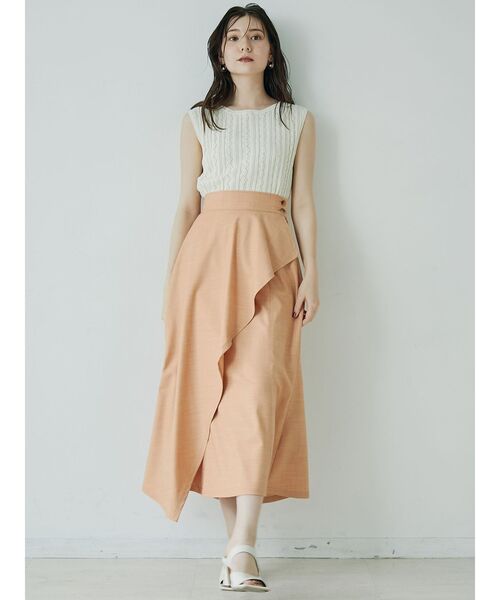 LAGUNAMOON（ラグナムーン）の「ラッフルマーメイドスカート（スカート・レディース・ブラウン/オレンジ/アイボリー・SMALL/MEDIUM）」の8枚目の写真