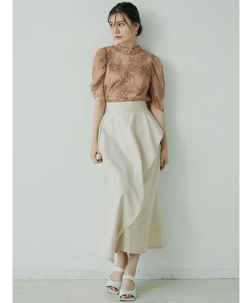 LAGUNAMOON（ラグナムーン）の「ラッフルマーメイドスカート（スカート・レディース・ブラウン/オレンジ/アイボリー・SMALL/MEDIUM）」の9枚目の写真