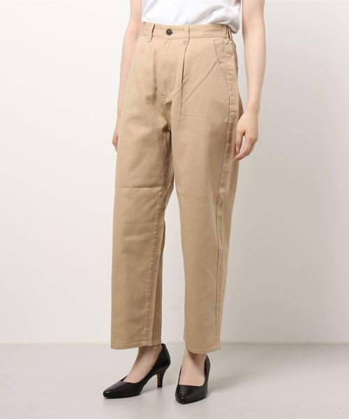 Samansa Mos2（サマンサ モスモス）の「綿ツイルストレートパンツ（その他パンツ・レディース・ベージュ/オレンジ/ブルー/チャコール/キナリ・ﾌﾘ-）」の10枚目の写真
