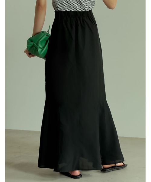 Re:EDIT(リエディ)の「リネンタッチマキシマーメイドスカート(スカート・レディース・ブラック/アイボリー/キャメル/モカ/グリーン・SHORT/MEDIUM/TALL/LARGE)」の9枚目の写真