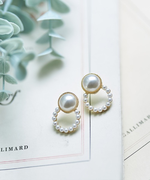 Cookie Chocolate（クッキーチョコレート）の「パールサークルピアス（ピアス（両耳用）・レディース・ゴールド・FREE）」の4枚目の写真