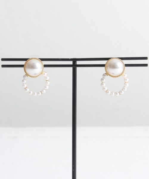 Cookie Chocolate（クッキーチョコレート）の「パールサークルピアス（ピアス（両耳用）・レディース・ゴールド・FREE）」の5枚目の写真