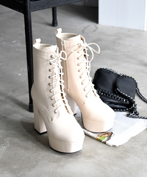 厚底レースアップチャンキーヒールブーツ ブーツ Nofall ノーフォール のファッション通販 Zozotown 厚底レースアップチャンキーヒールブーツ ブーツ Nofall ノーフォール のファッション通販 Zozotown