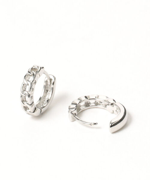 Ray BEAMS（レイビームス）の「Ray BEAMS / ナカオレ 2way フープ ピアス（ピアス（両耳用）・レディース・シルバー/ゴールド・ONE SIZE）」の5枚目の写真