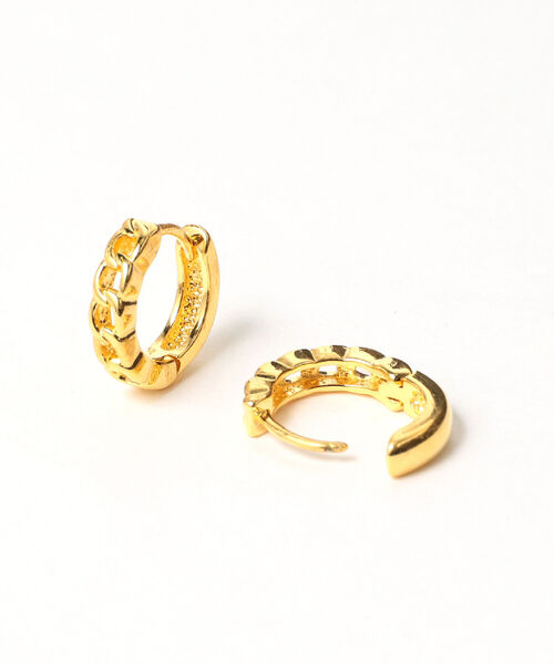 Ray BEAMS（レイビームス）の「Ray BEAMS / ナカオレ 2way フープ ピアス（ピアス（両耳用）・レディース・シルバー/ゴールド・ONE SIZE）」の3枚目の写真