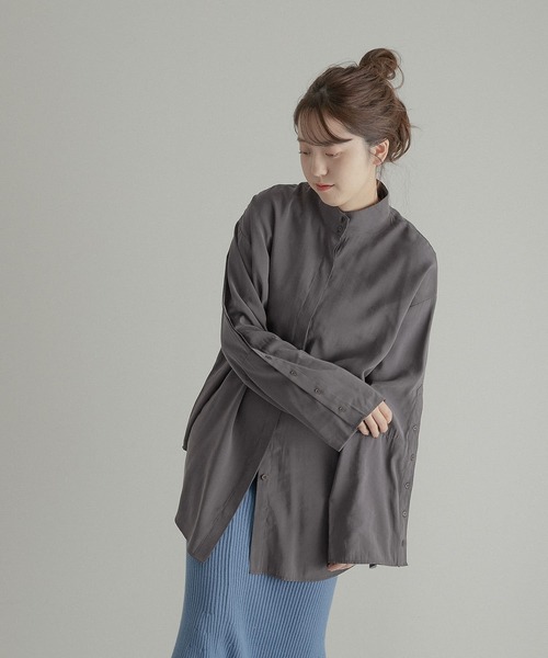 LAATO(ラート)の「HIGH NECK LANTAN BLOUSE(シャツ/ブラウス・レディース・オフホワイト/チャコールグレー・FREE)」の12枚目の写真