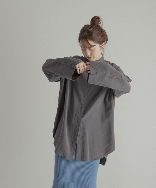 LAATO(ラート)の「HIGH NECK LANTAN BLOUSE(シャツ/ブラウス・レディース・オフホワイト/チャコールグレー・FREE)」の19枚目の写真